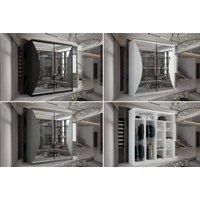 Sliding Mirror Door Wardrobe 150/203Cm - White