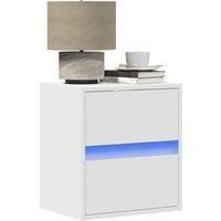 Wall-mounted Bedside Cabinets with LED Lights 2 pcs White