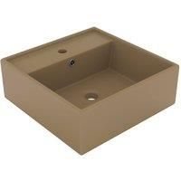 Luxury Basin Overflow Square Matt Cream 41x41 cm Ceramic