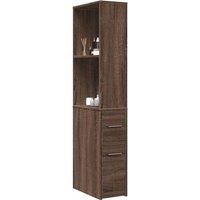 Narrow Bathroom Cupboard with Wheels Brown Oak Engineered Wood