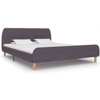 Bed Frame Taupe Fabric 150x200 cm King Size