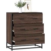 Sideboard Brown Oak 68x35x76 cm Engineered Wood and Metal