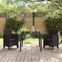 Garden Chairs 2 pcs Brown Poly Rattan