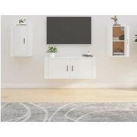 Wall Mounted TV Cabinets 2 pcs High Gloss White 40x34.5x60 cm
