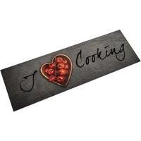 Kitchen Rug Washable Cooking Text 45x150 cm Velvet
