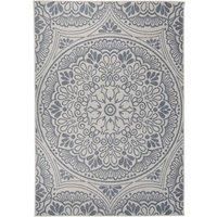 Outdoor Flatweave Rug 160x230 cm Blue Pattern