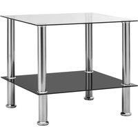 Side Table Transparent 45x50x45 cm Tempered Glass