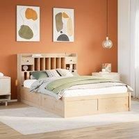 Bed Frame without Mattress 140x190 cm Solid Wood Pine