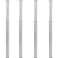 Telescopic Table Legs 4 pcs Brushed Nickel 710 mm-1100 mm