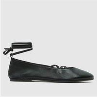 Schuh Lars Leather Tie Ballet Shoes - Black