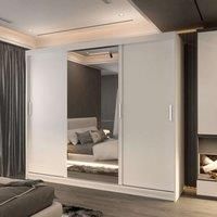 Modern 3 Door Sliding Wardrobe with LED Light W250cm x H217cm x D62cm