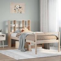 Bookcase Bed without Mattress 100x200 cm Solid Wood Pine