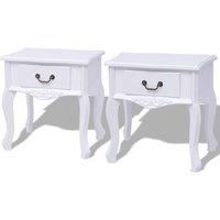 Bedside Cabinets 2 pcs MDF White