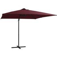 Cantilever Umbrella with LED lights Bordeaux Red 250x250 cm