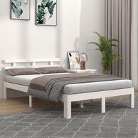 Bed Frame White Solid Wood 120x200 cm