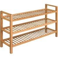 Shoe Rack with 3 Shelves 100x27x60 cm Solid Oak Wood