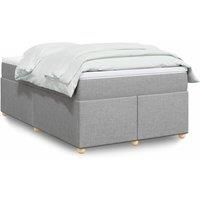 Box Spring Bed with Mattress Light Grey 120x200 cm Fabric