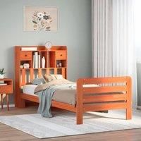 Bookcase Bed without Mattress Wax Brown 75x190 cm Small Single Solid Wood Pine