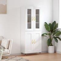 Highboard White 69.5x34x180 cm Engineered Wood