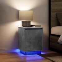 Bedside Cabinets with LED Lights2 pcs Concrete Grey 38x34x50 cm