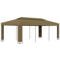 Gazebo with Double Roof 3x6 m Taupe 180 g/m