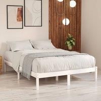Bed Frame White Solid Wood 180x200 cm Super King Size