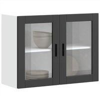 Kitchen Wall Cabinet with Glass Door Porto Black