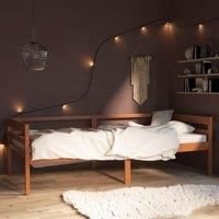 Bed Frame Honey Brown Solid Pinewood 90x200 cm