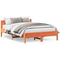 Bed Frame without Mattress Wax Brown 120x200 cm Solid Wood Pine