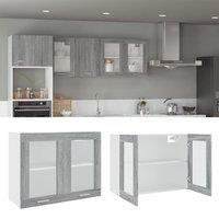 Hanging Glass Cabinet Grey Sonoma 80x31x60 cm Engineered Wood