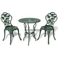 3 Piece Bistro Set Cast Aluminium Green