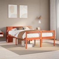 Bookcase Bed without Mattress Wax Brown 160x200 cm Solid Wood