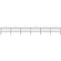 Garden Fence with Spear Top Steel (1.25-1.5)x10.2 m Black