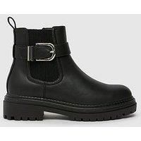 Schuh Amari Chunky Buckle Boot - Black