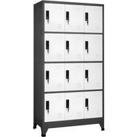 Locker Cabinet Anthracite and White 90x45x180 cm Steel