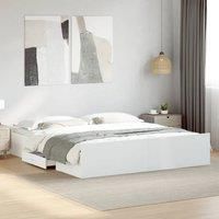 Bed Frame with Drawers without Mattress White 180x200 cm Super King