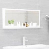 Bathroom Mirror White 90x10.5x37 cm Engineered Wood