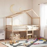 High Sleeper Bed without Mattress 90x200 cm Solid Wood Pine