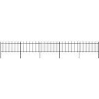 Garden Fence with Spear Top Steel 8.5x1 m Black