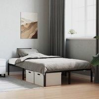 Metal Bed Frame Black 120x190 cm Small Double