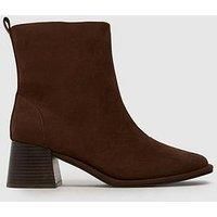 Schuh Wide Fit Bowie Black Heel Boots - Brown