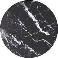 Table Top Black 40x0.8 cm Tempered Glass with Marble Design