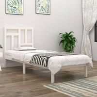 Bed Frame White Solid Wood Pine 90x200 cm