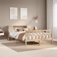 Bookcase Bed without Mattress 140x200 cm Solid Wood Pine