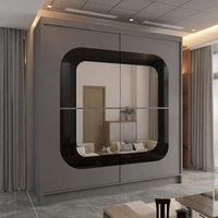 Chenai Sliding Double Door Wardrobe with Black Strip 203cm X 217cm