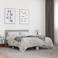 Bed Frame without Mattress Grey Sonoma 140x190 cm