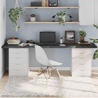 Table Top Dark Grey 220x60x(2-4) cm Treated Solid Wood Oak