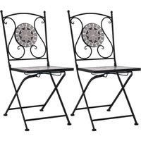 Mosaic Bistro Chairs 2 pcs Grey