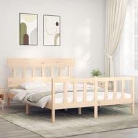Bed Frame with Headboard 160x200 cm Solid Wood