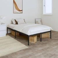 Metal Bed Frame Black 120x190 cm Small Double